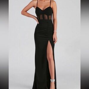 Windsor Alexia Formal High Slit Illusion Dress